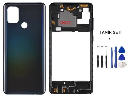 Samsung Galaxy A21S  - SM-A217F FULL Kasa Arka Kapak Takım SİYAH - TAMİR SETİ