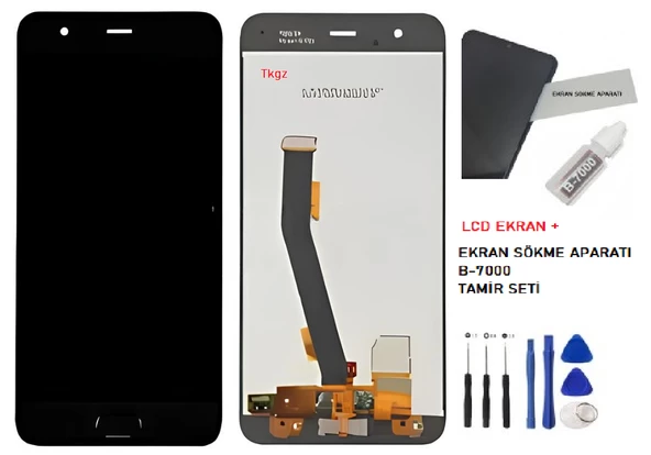 Xiaomi Mİ 6 Lcd Ekran Dokunmatik Orijinal Kalite SİYAH + B-7000 + TAMİR SETİ