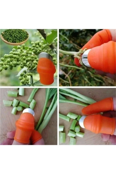 Pratik Baş Parmak Koruyucu Eldiven Sebze Meyve Soyucu Kesme Ayıklayıcı Silikon Aparat L - BEDEN - 5