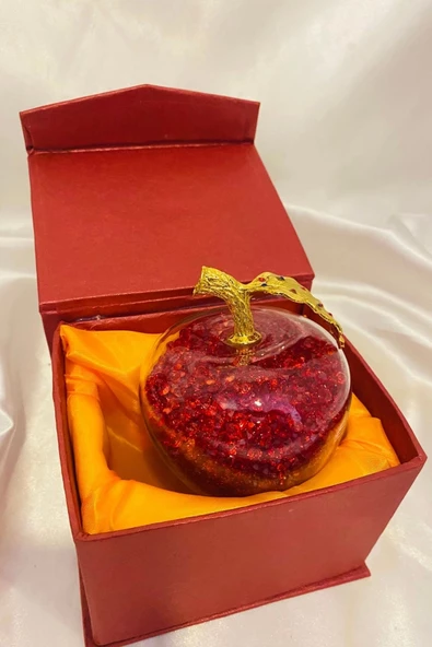 Kristal Cam Küre Elma Taşlı - Resim 2