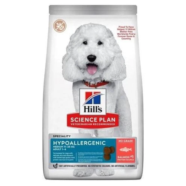 Hills Hypo-Allergenic Somonlu Orta Irk Yetişkin Köpek Maması 12 Kg