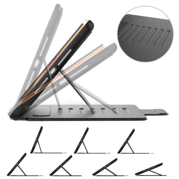 Apple iPad Air 11inç M2/M3 2025-2024 Kılıf Multifunction Leather Case - 5