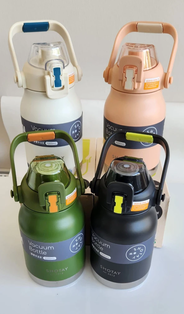 Shotay Phone Holder ST-8250 Kulplu-Askılı Pipetli-Pipetsiz 2 farklı kullanım 1000ml Matara Pembe - 5