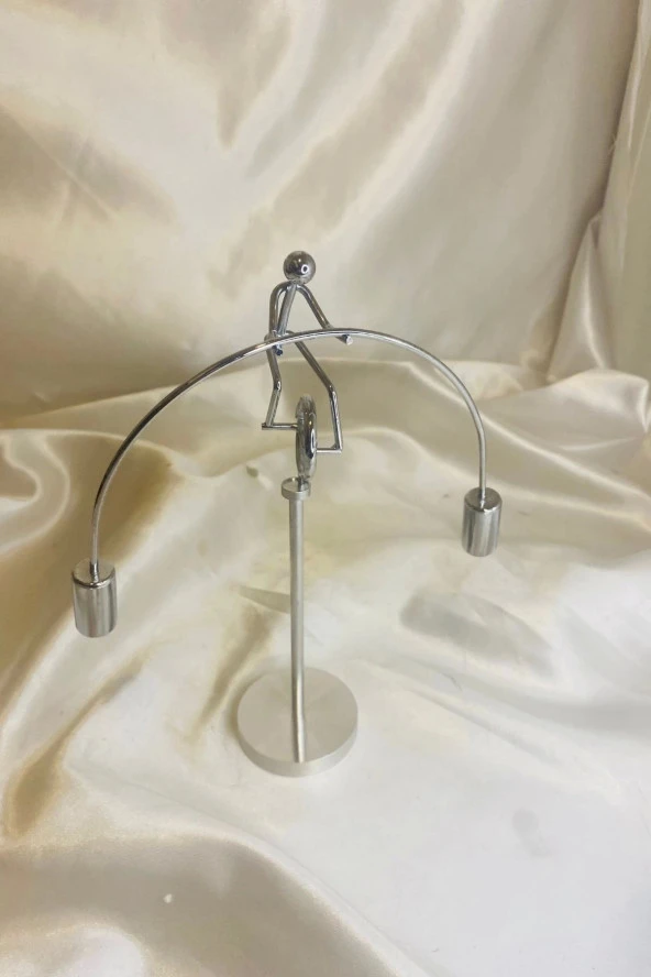 Sallanan Adam Metal Stres Denge Biblosu Tek Teker Bisiklet - Resim 2