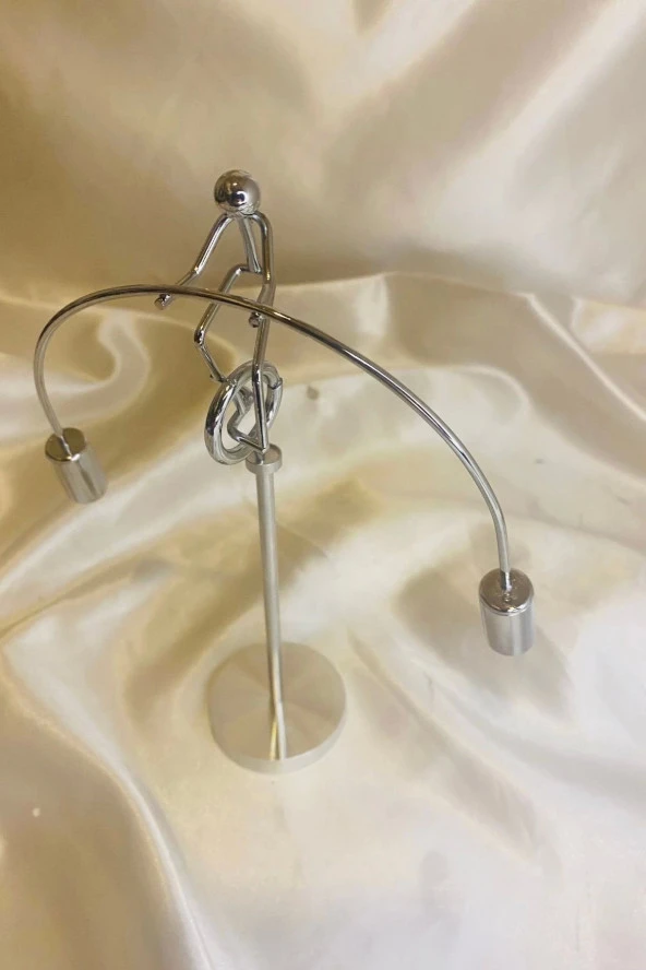 Sallanan Adam Metal Stres Denge Biblosu Tek Teker Bisiklet - Resim 3