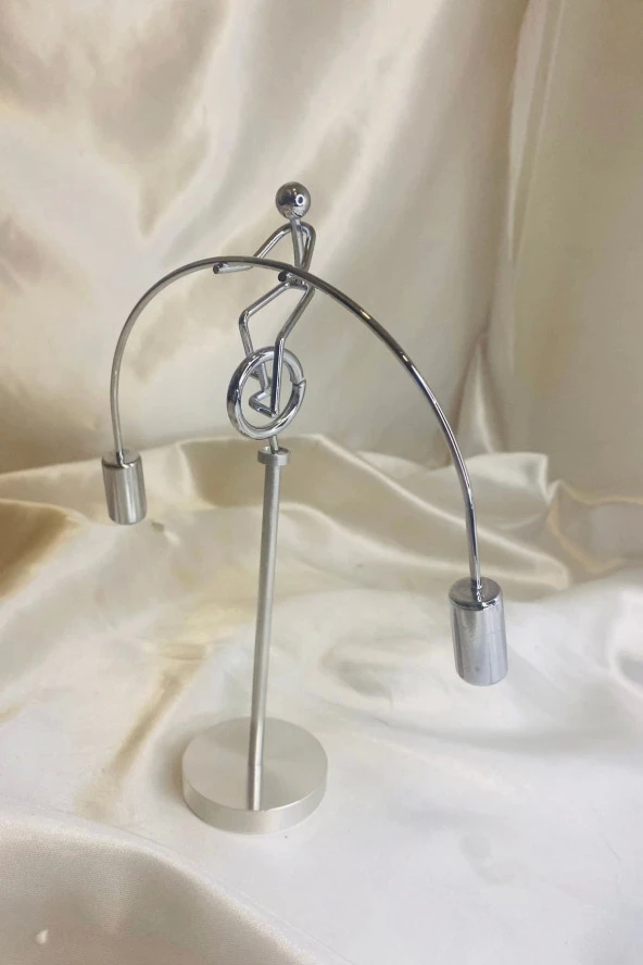 Sallanan Adam Metal Stres Denge Biblosu Tek Teker Bisiklet - Resim 4