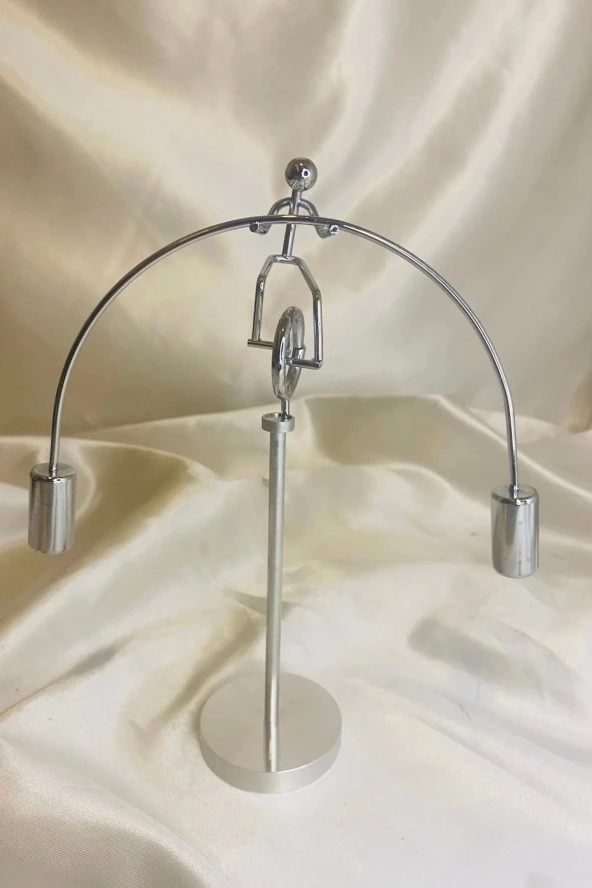 Sallanan Adam Metal Stres Denge Biblosu Tek Teker Bisiklet - Resim 5