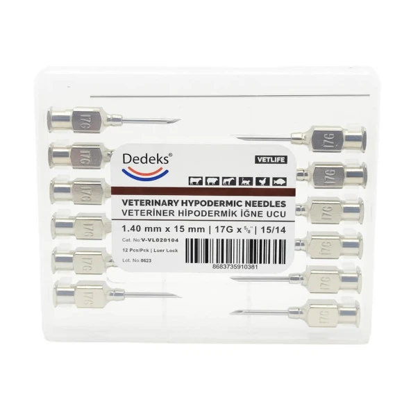 Veteriner Çelik İğne Enjektör Ucu 1.40 mm x 15 mm - Resim 2