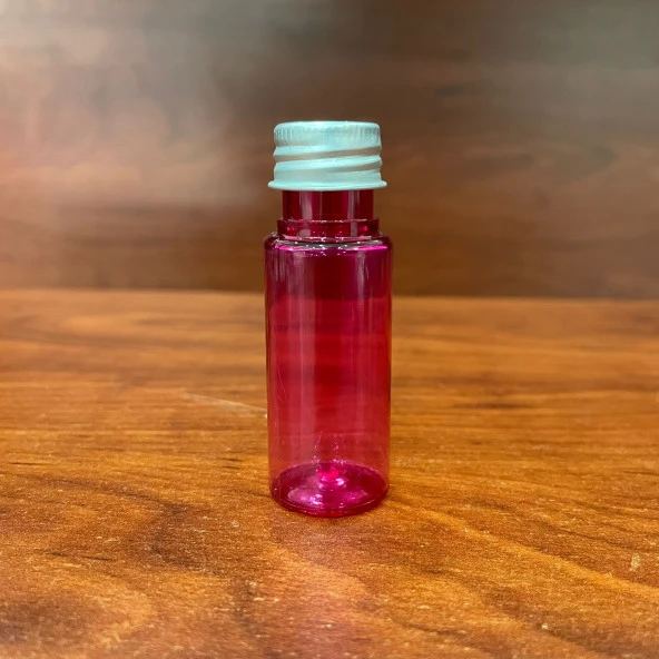 15 cc Pembe Pet Şişe - Contalı Metal Gümüş Kapaklı x 10 Adet ürün görseli