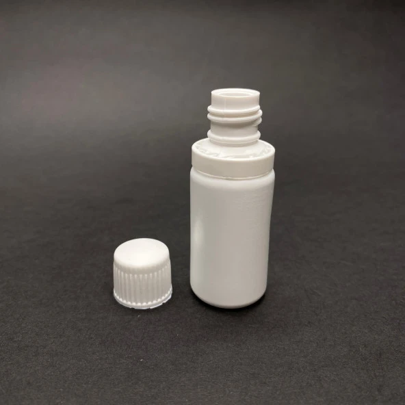 15 cc Plastik Şişe - Kilitli  Kapaklı- Mat Beyaz- x 10 Adet - Resim 2