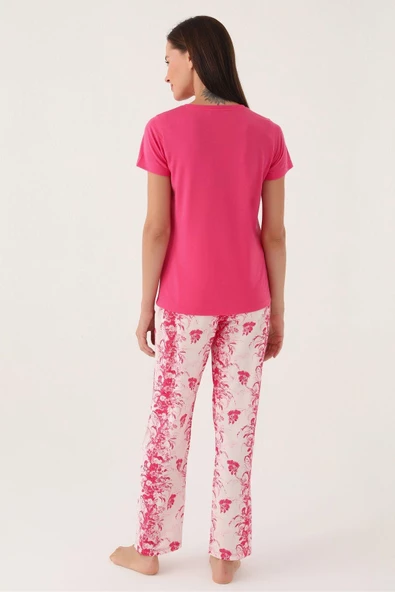Pierre Cardin Kadın Açık Fuşya Kısa Kol Pijama Takımı 8829 - Resim 3