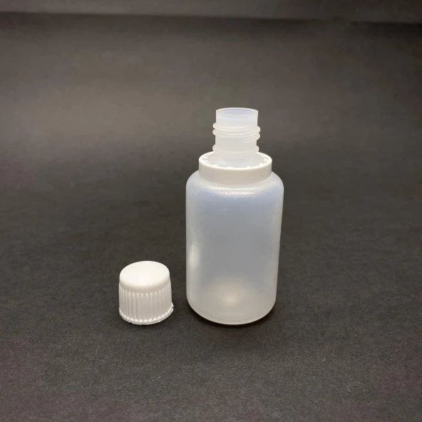 30 cc Plastik Şişe - Kilitli  Kapaklı- Şeffaf- x 10 Adet - Resim 2