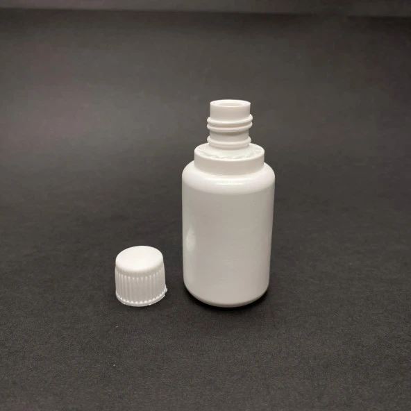 30 cc Plastik Şişe - Kilitli  Kapaklı- Mat Beyaz- x 10 Adet - Resim 2