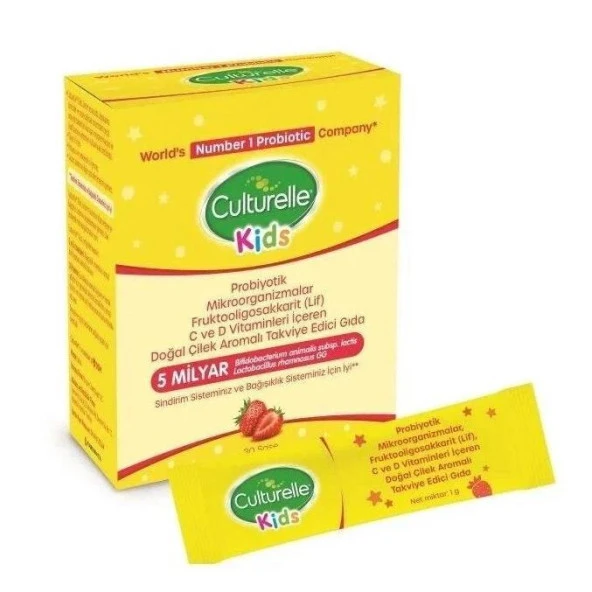 Culturelle Kids Doğal Çilek Aromalı Takviye Edici Gıda 10 Saşe