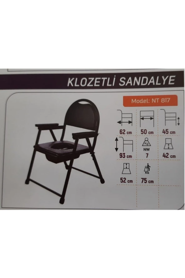Klozetli Sandalye Lazımlıklı Sandalye Ky817 - Resim 2