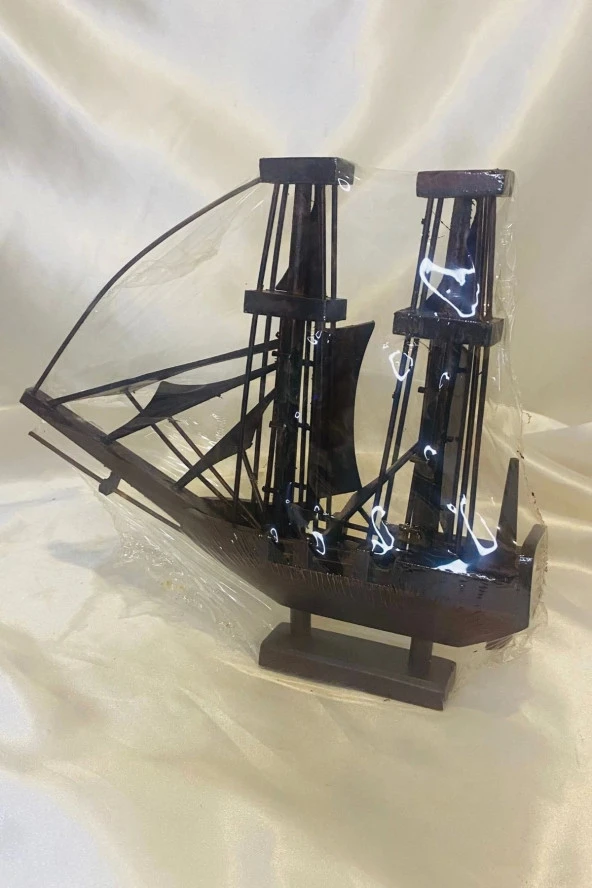 Ahşap El İşi Yelkenli Gemi Taka - Resim 4