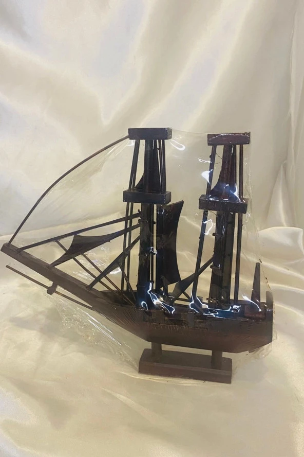 Ahşap El İşi Yelkenli Gemi Taka - Resim 5