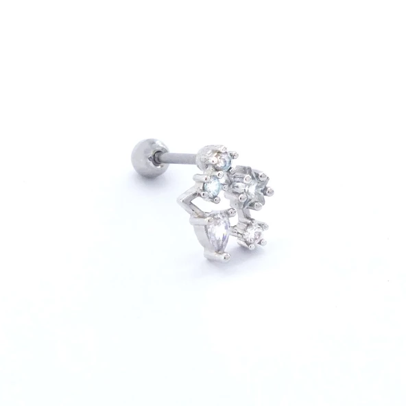 316L Çelik Zirkon Taşlı Takım Yıldızı Piercing PRC-172 - Resim 4