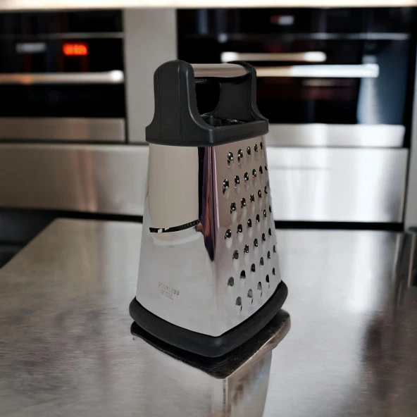 Lüx Saplı 4 köşe Rende 20 Cm Kutu Rende 3 Fonksiyonlu Kule Rende Peynir Sebze Patates Rende - Resim 2