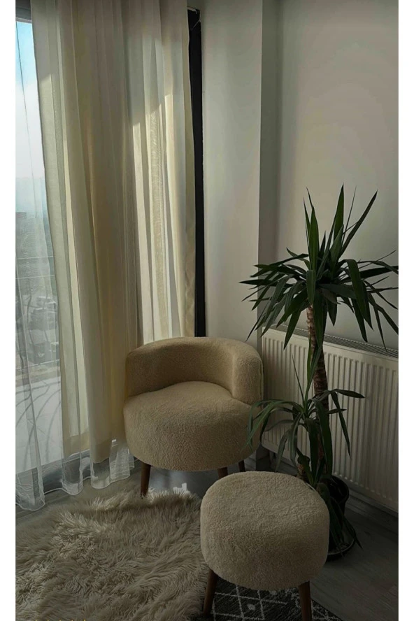 BEYLERBEYİ Çay Seti Tekli Koltuk Berjer Ve Puf Takımı (salon, Balkon, Ofis) 2 Li Takım