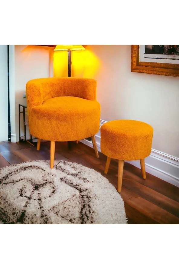 BEYLERBEYİ Çay Seti Tekli Koltuk Berjer Ve Puf Takımı (salon, Balkon, Ofis) 2 li Takım - 2