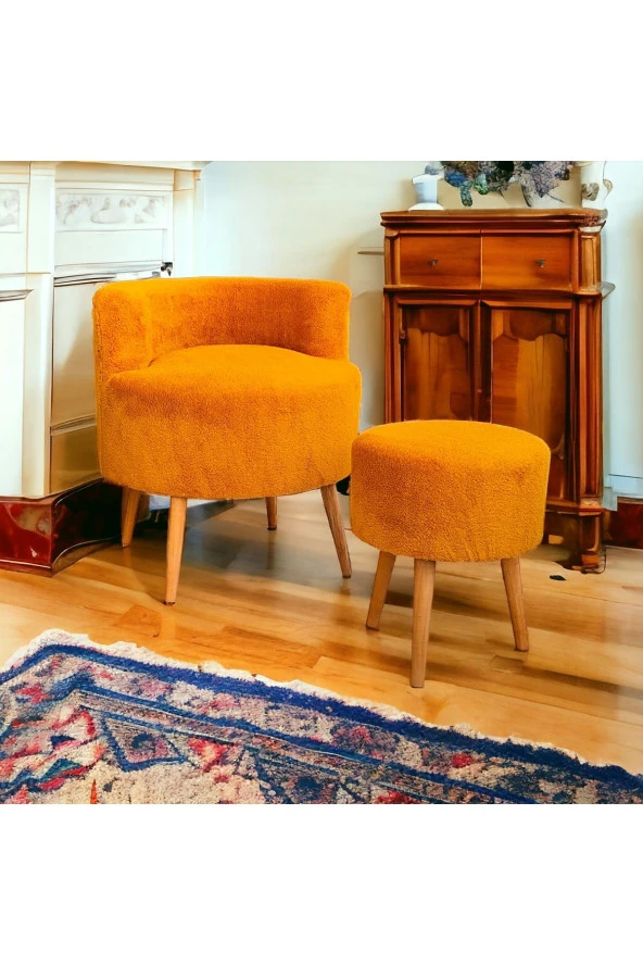 BEYLERBEYİ Çay Seti Tekli Koltuk Berjer Ve Puf Takımı (salon, Balkon, Ofis) 2 li Takım - 3