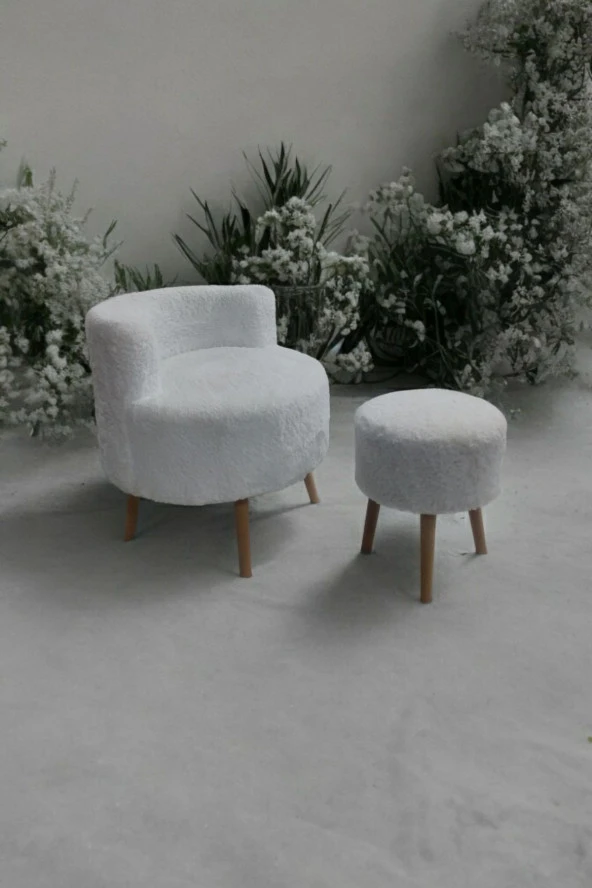 BEYLERBEYİ Çay Seti Tekli Koltuk Berjer Ve Puf Takımı (salon, Balkon, Ofis) 2 Li Takım - 2