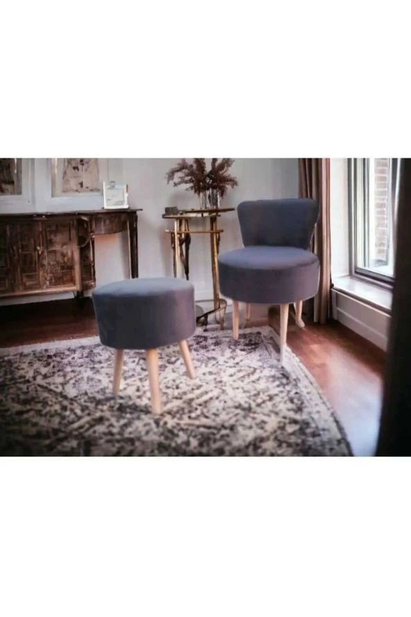 BEYLERBEYİ Çay Seti Tekli Koltuk Berjer Ve Puf Takımı (salon, Balkon, Ofis) 2 li Takım