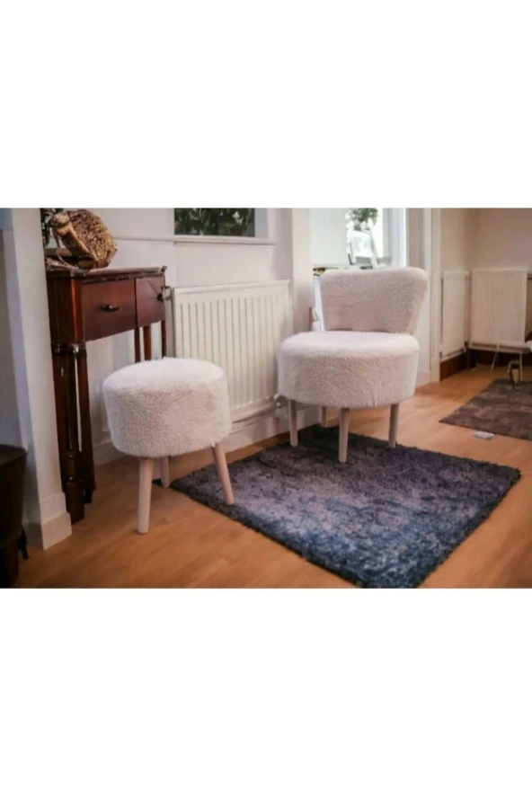 BEYLERBEYİ Çay Seti Tekli Koltuk Berjer Ve Puf Takımı (salon, Balkon, Ofis) 2 li Takım - 2