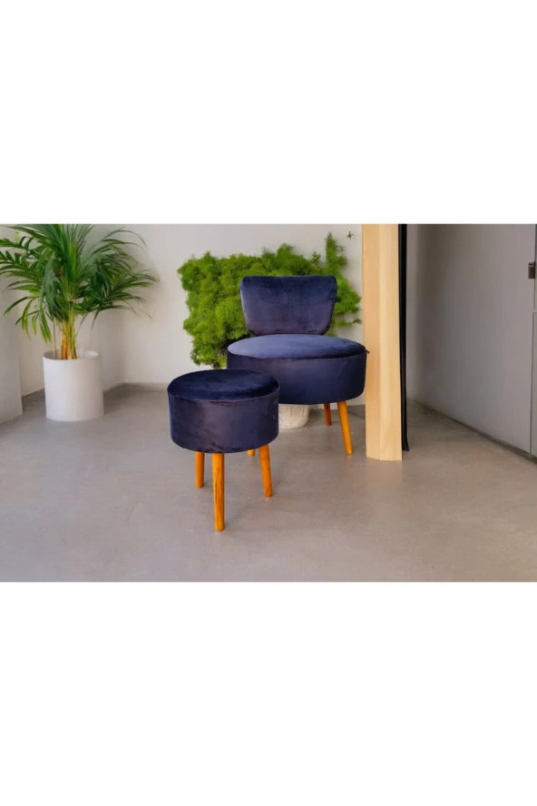 BEYLERBEYİ Çay Seti Tekli Koltuk Berjer Ve Puf Takımı (salon, Balkon, Ofis) 2 li Takım - 3