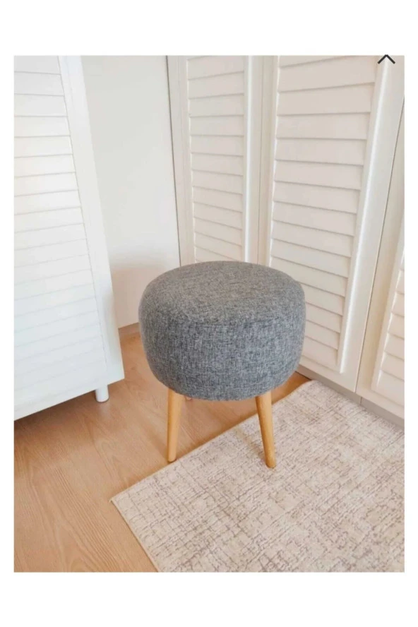 BEYLERBEYİ Beylerbeyi Gri Puf & Bench & Tabure,keten kumaş,3'lü ayak (gürgen ağacı)