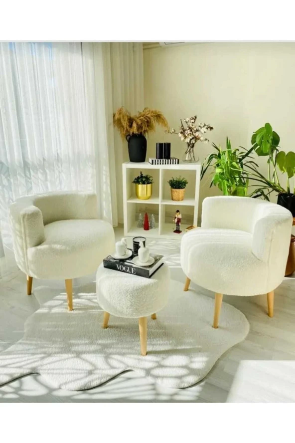 BEYLERBEYİ Köşe Takım,çay Seti Ikili Koltuk Berjer Ve Puf Takımı (SALON, BALKON, OFİS) 3 Lü Takım - 2