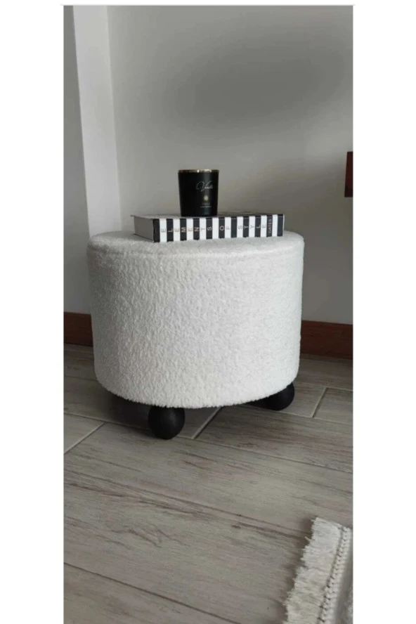 BEYLERBEYİ Puf El Yapımı Puf Kedi Yatağı Makyaj Masası Pufu Salon Pufu Oturma Odası - Resim 2