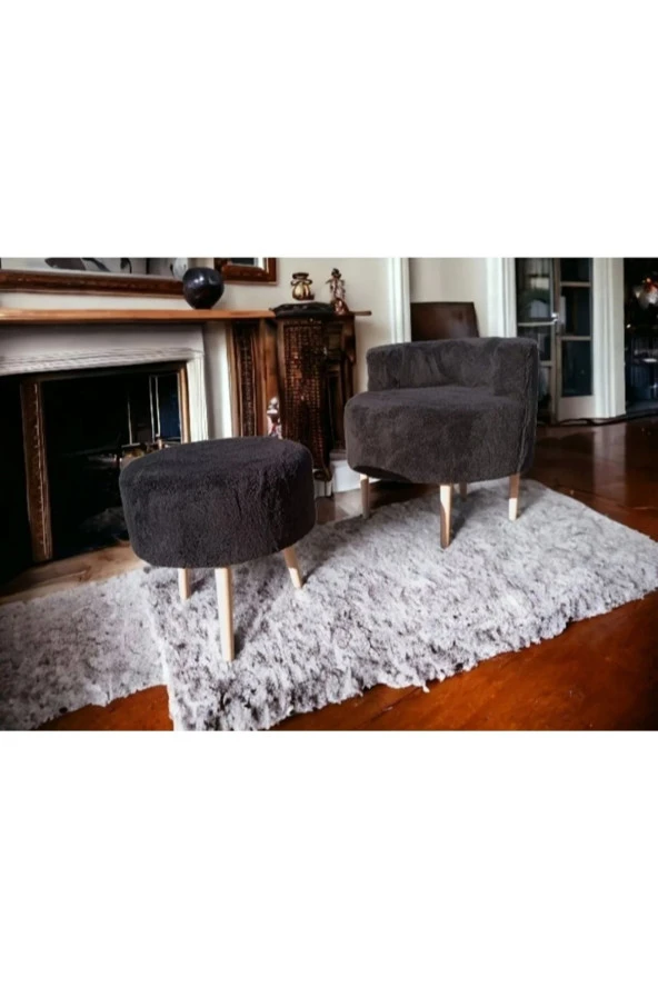 BEYLERBEYİ Çay Seti İkili Koltuk Berjer Ve Puf Takımı (salon, Balkon, Ofis) 3 Lü Takım - 2