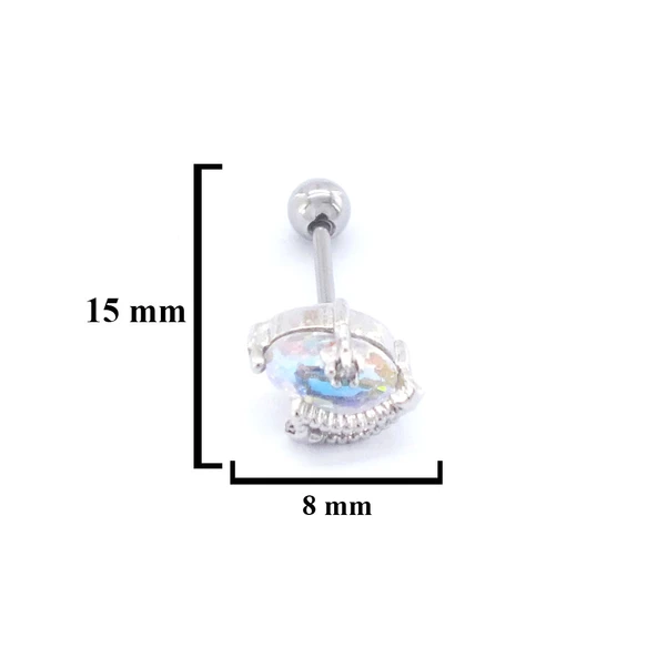 316L Çelik Zirkon Taşlı Gökyüzü Şekilli Piercing PRC-170 - 3