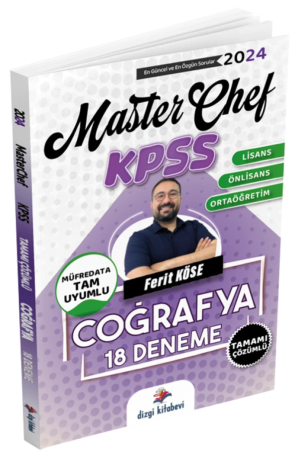 Dizgi Kitap 2024 KPSS Coğrafya Master Chef 18 Deneme Çözümlü - Ferit Köse Dizgi Kitap