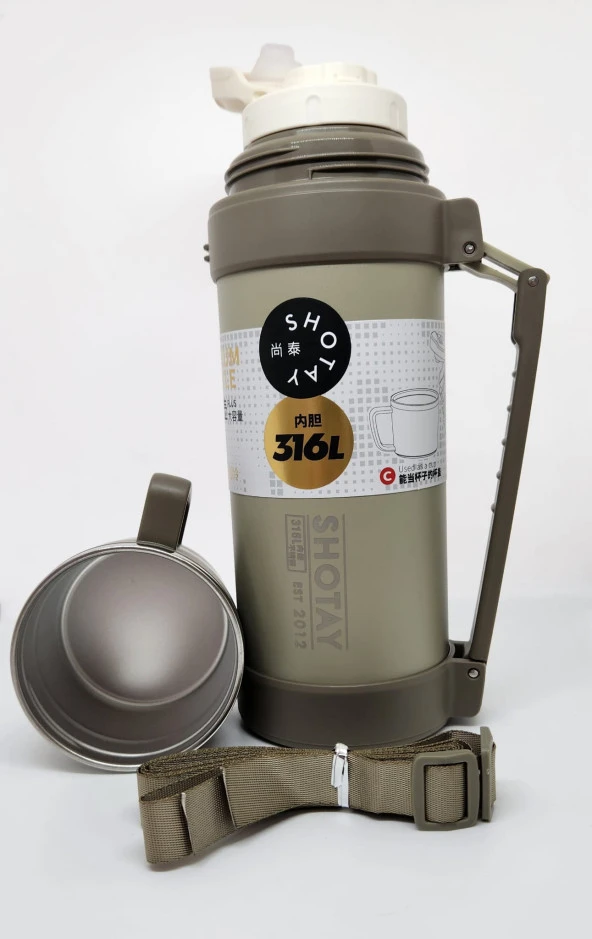 Shotay Nature ST-8235 1200ml Termos Matara Kahverengi - 2