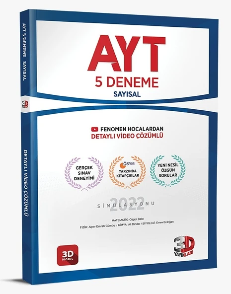3D Yayınları 2023 Ayt Sayısal 5 Li Deneme
