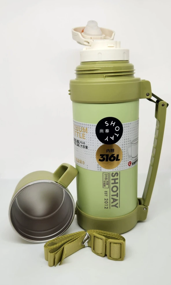 Shotay Nature ST-8235 1200ml Termos Matara Yeşil - 2