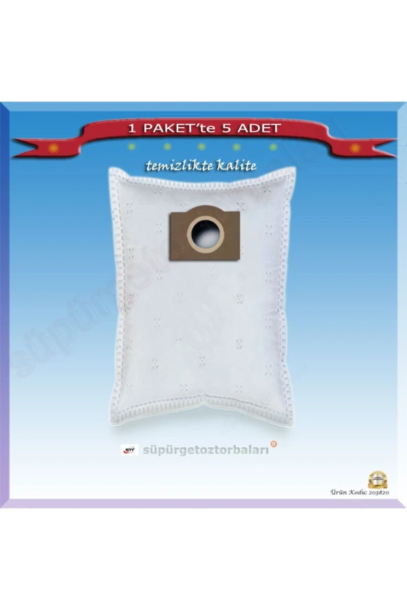 Şipşak Geldi nilco  S 12 Süpürge Toz Torbası (contalı) 5 Adet 203820 ürün görseli