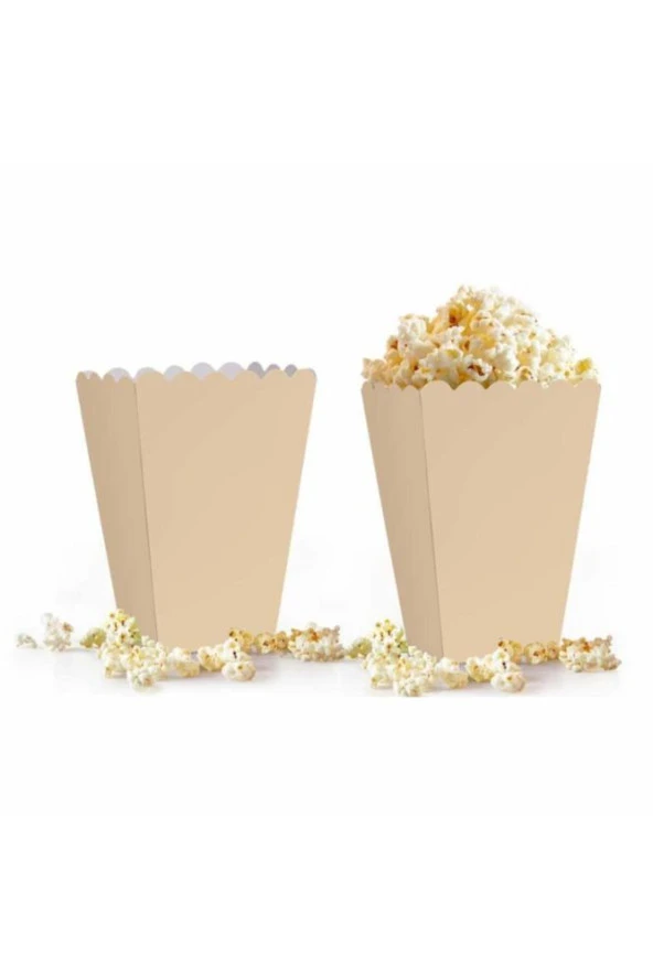 Popcorn Ikram Kutusu (10 'lu ) - Düz Krem