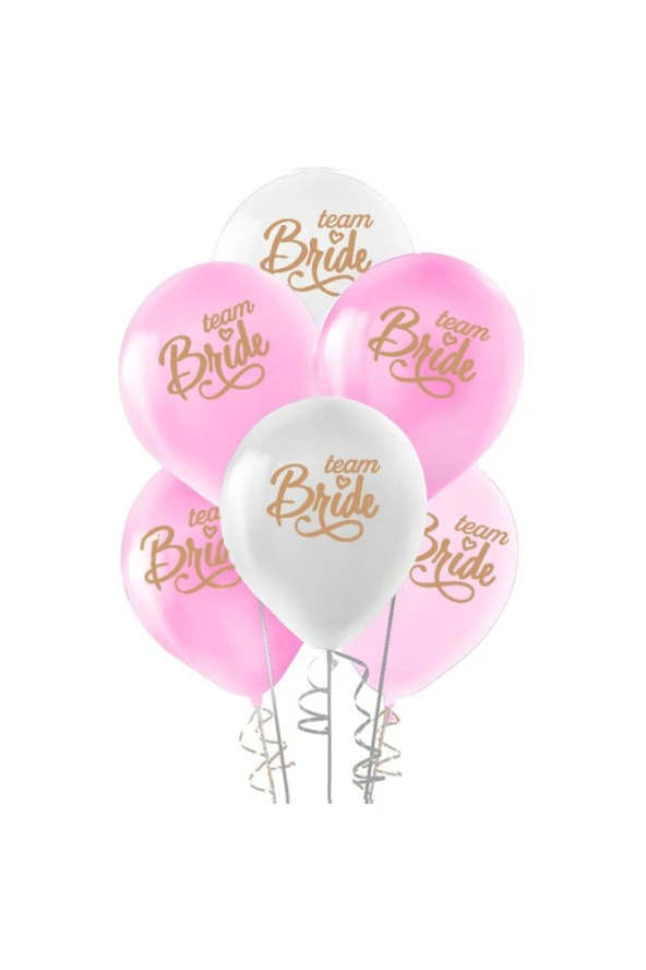 Pastel Balon Baskılı 100lü -Team Bride-