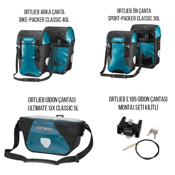 Ortlieb Packer Classic Çanta Seti PCKR3030 (Petrol)