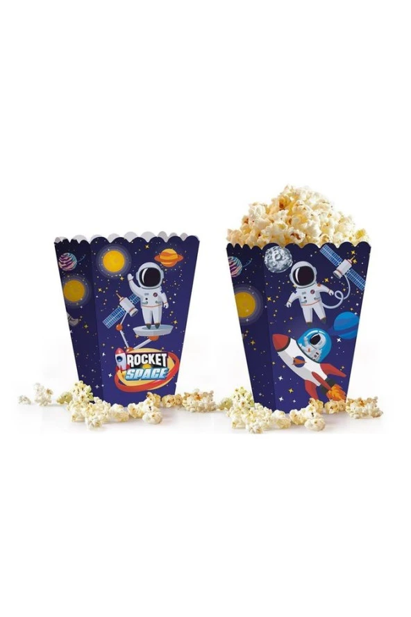 Rocket Space Popcorn Kutusu 8li