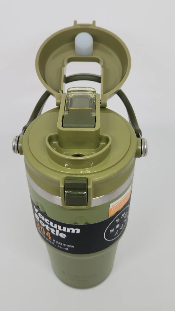 Shotay Journey ST-8166 650ml Çift Kullanımlı Kapak Mug Yeşil - 4