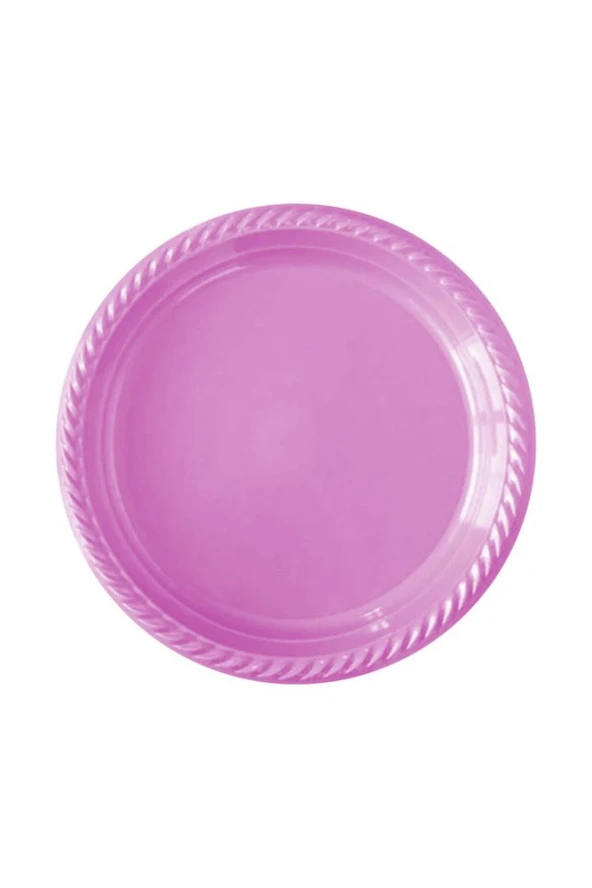 Tek Kullanımlık Plastik Tabak 22cm -Pembe-25 Adet