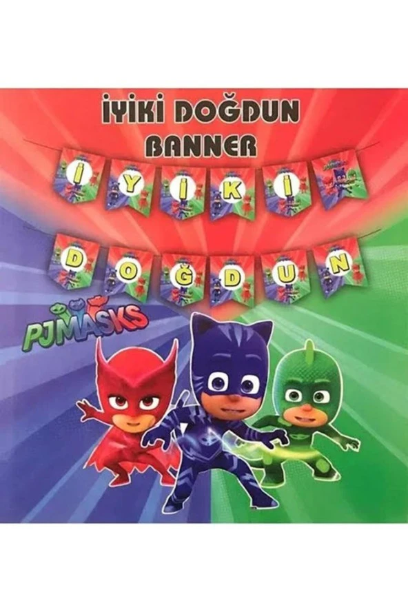 Pij maskeliler İyi Ki Doğun Banner 1 Adet 2 Metre PJMASKS Doğum Günü Parti Malzemeleri