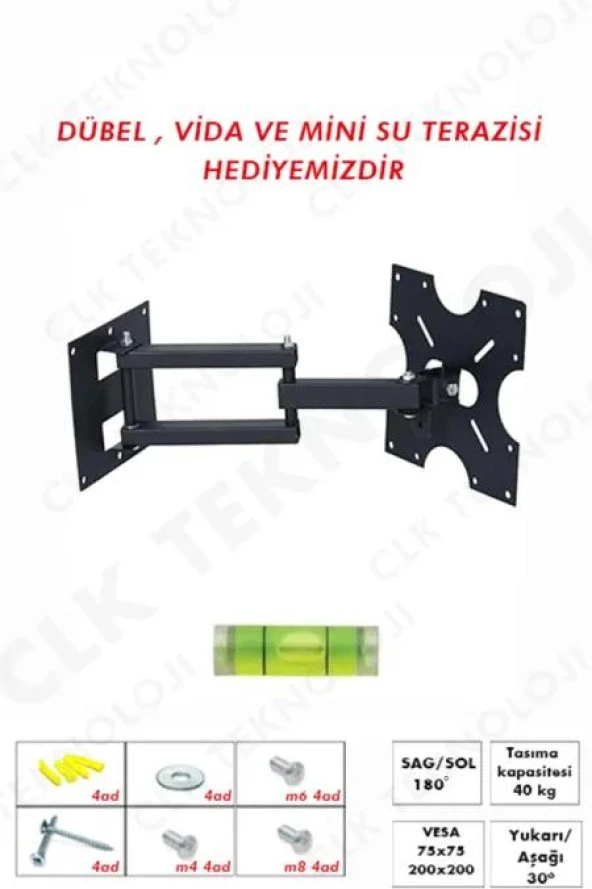 Onur Omax F4 22" - 49" 55 -124 Ekran Arası LCD LED TV Hareketli Tv Duvar Askı Aparatı