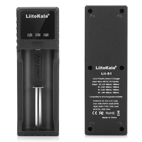 Liitokala LII-S1 Pil Şarj Cihazı Aleti Li-ion 26650 18650 18490 17700 16340 RCR123 14500 10440 Ni-MH AA AAA A SC C - 5