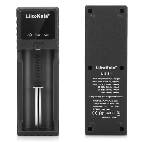 Liitokala LII-S1 Pil Şarj Cihazı Aleti Li-ion 26650 18650 18490 17700 16340 RCR123 14500 10440 Ni-MH AA AAA A SC C - 3